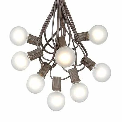 The Party Aisle G40 Patio 100 ft. 100-Light Globe String Lights, Brown