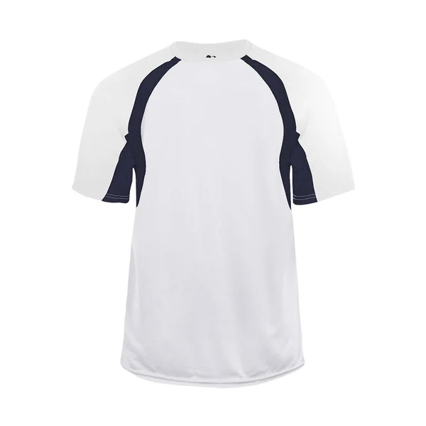 Badger Sport 4144 B-Dry Hook Tee - White/Navy - 3XL