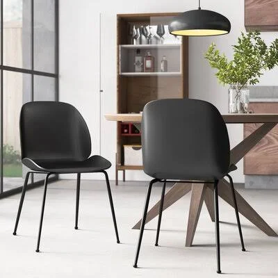 Hepner Side Chair Color: Black