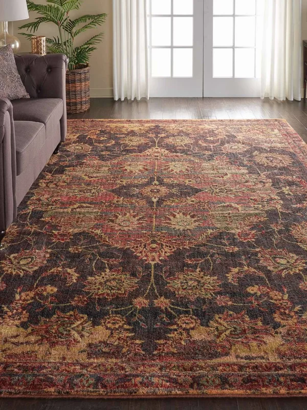 Nourison Jewel JEL01 Ember Red 9& x 12& Area Rug