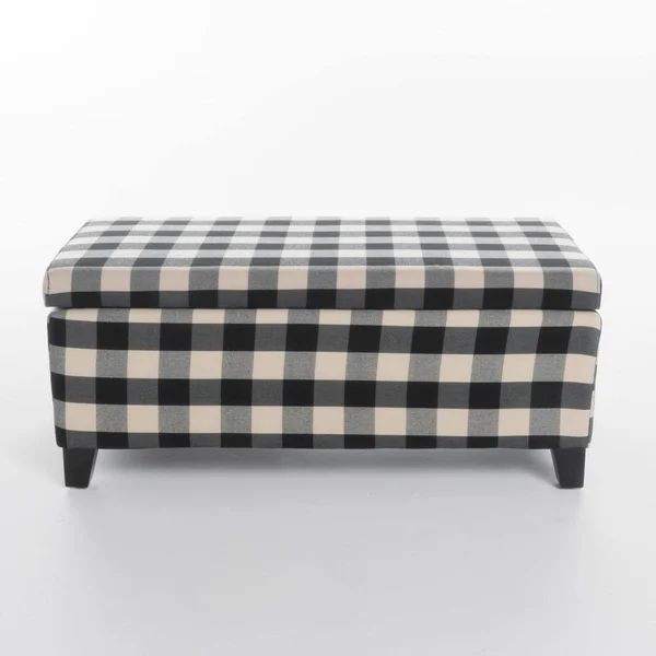 Noble House Breanna Storage Ottoman in Black and Dark Brown
