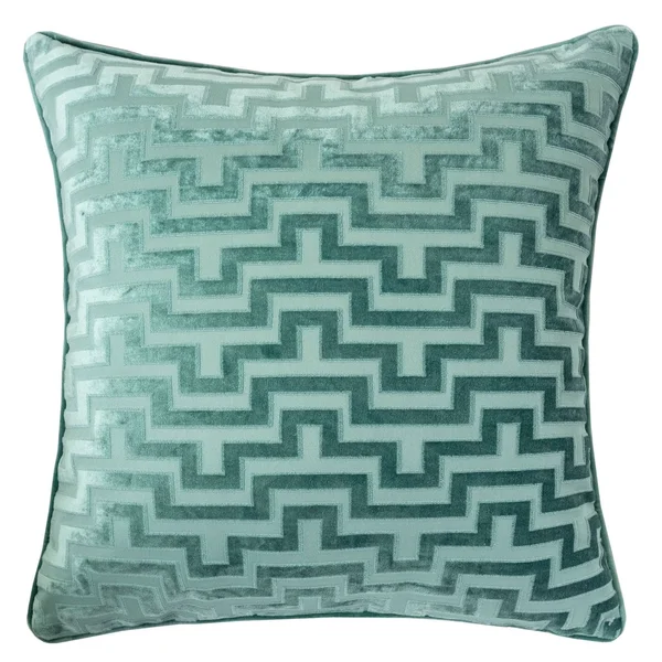 Homey Cozy Modern Maze Throw Pillow Cover - Indigo Blue Luxury Velvet Soft Fuzzy Cozy Warm Slik Large Sofa Couch Cushion Case 18x1