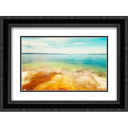 Lakeside Runoff 2X Matted 24x18 Black Ornate Framed Art Print by Murray, Roberta