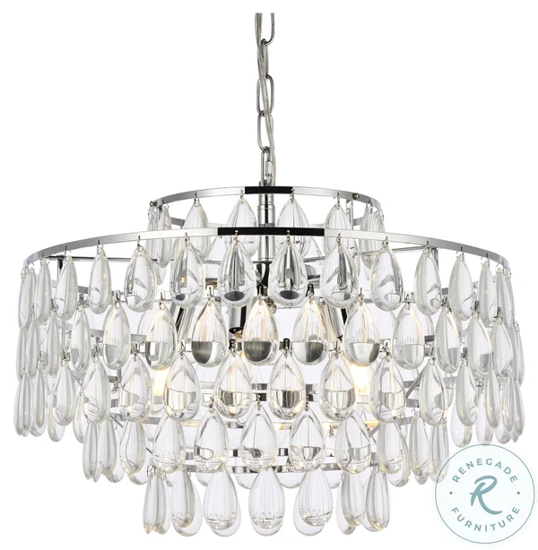 Elegant Lighting Mila 20 inch Pendant in Chrome 1102D20C