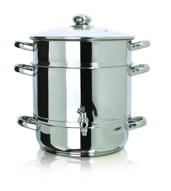 Euro Cuisine EC9500 Stove Top Steam Juicer, 8 Quarts Juice Container, Stainless