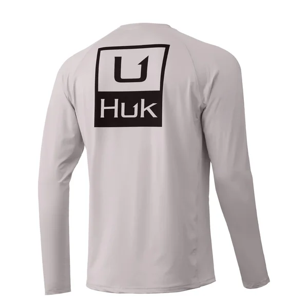 Men's Huk&d Up Pursuit Long Sleeve Shirt - Performance Fishing Shirts, Barely Pink, S