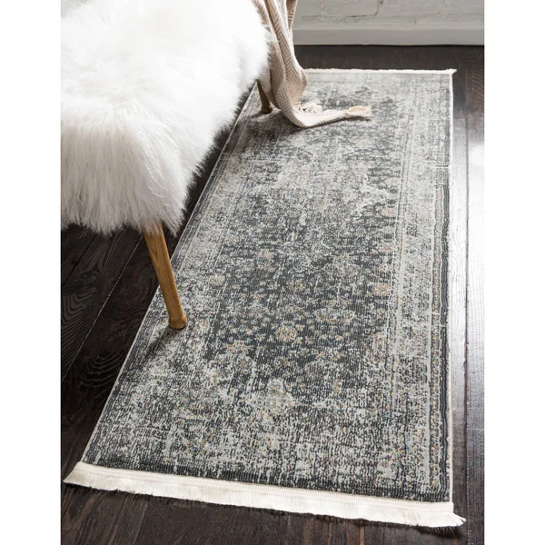 Unique Loom Panamericana Baracoa Runner Rug - 2& 7 x 10& (Dark Gray)