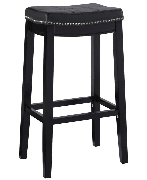 Linon Home Decor Rumsey 32x22 Backless Wood Bar Stool - Black