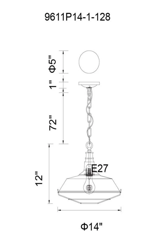 CWI Lighting 9611P14-1-126 Morgan 1 Light Down Mini Pendant with Chocolate Finish