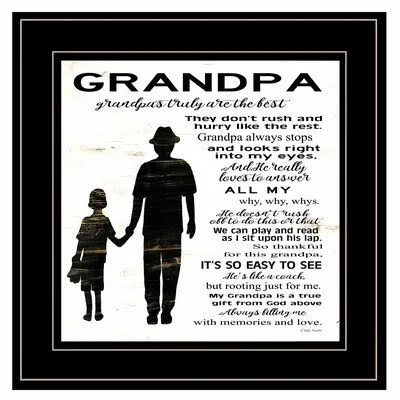 'My Grandpa Is The Best' by Cindy Jacobs - Picture Frame Textual Art Print on Paper Trinx