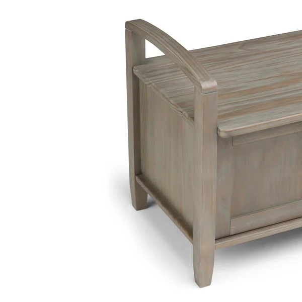Wyndenhall Norfolk Solid Wood 44 inch Wide Rustic Entryway Storage Bench - 44 Inches Wide - 44 Inches Wide - Black