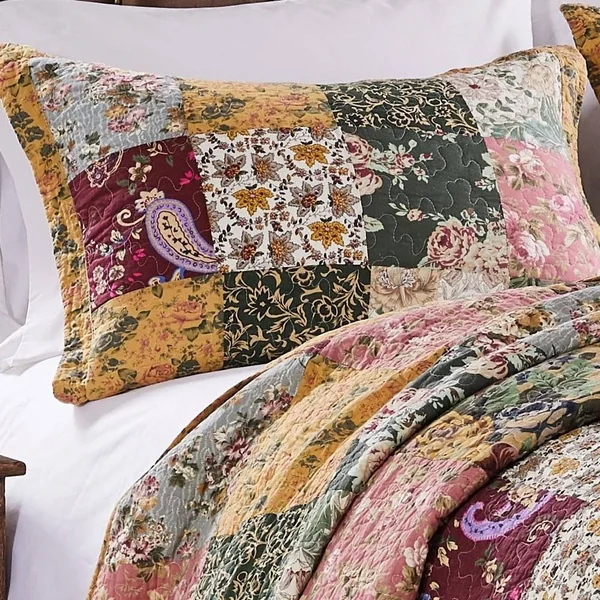 Greenland Home Fashions Greenland Home Antique Chic 5-Piece Oversized Reversible Cotton Quilt Set 5 Piece King