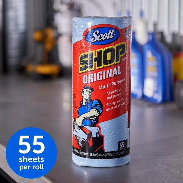 Scott Shop Towels Original 75130 Blue Shop Towels 1 Roll, Pack 30 Packs, Case