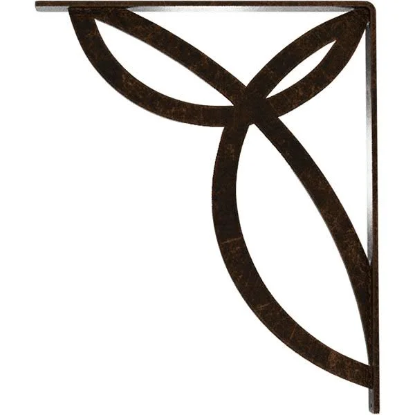 Versailles Wrought Iron Bracket Antiqued Bronze 1 1/2x22W x 12x22D x 15x22H - (Single Center Brace)