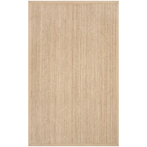 nuLOOM Elijah Seagrass with Border Beige 8 ft. Square Rug