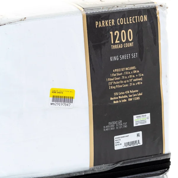 AQ Textiles Parker 1200 Thread Count 4 pc. Sheet Set, King - White