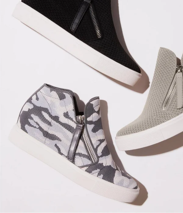 Steve Madden Click Hidden Wedge High Top Sneaker - Metallic - 7.5 M