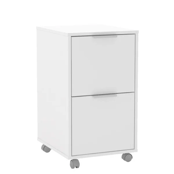 Polifurniture Corporatio Fresno White File Cabinet with 2-Drawer - While Melamine