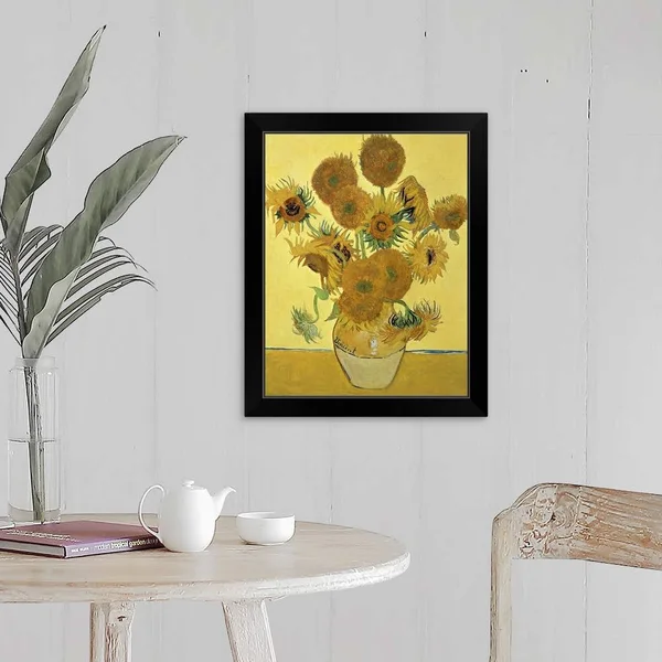 Sunflowers, 1888, Black Framed Wall Art, 16x20, Great Big Canvas