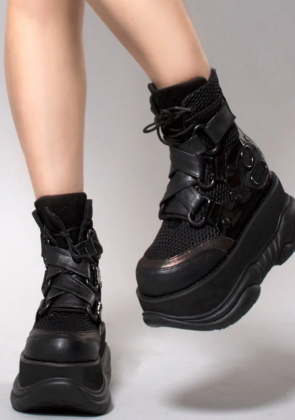 Demonia - Unisex NEPTUNE-126 Boots Black Vegan, Size-10