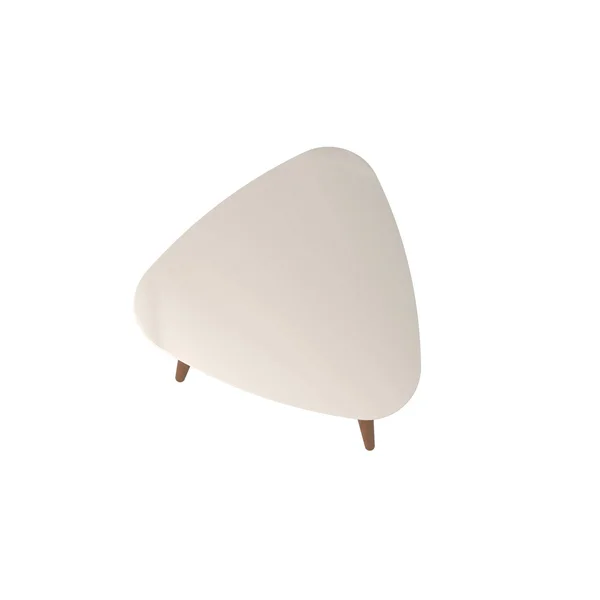 Manhattan Comfort Utopia 19.68x22 High Triangle End Table with Splayed Wooden Legs in Off White