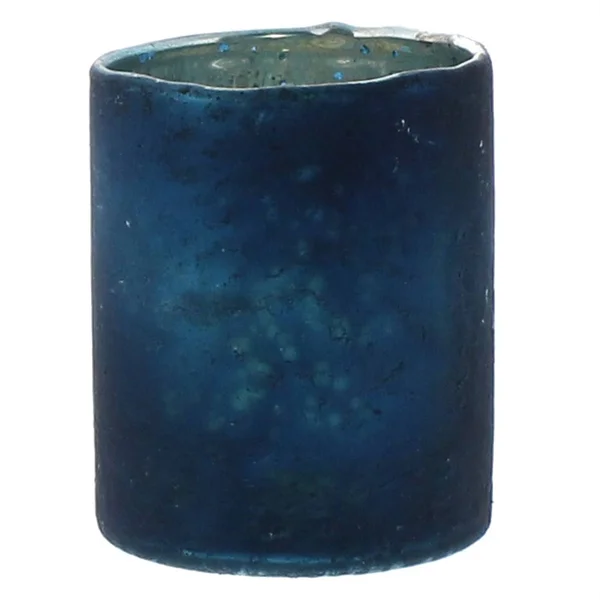 Cylindrical Glass Votives with Semi Translucent Look - Set of 6, Multicolor