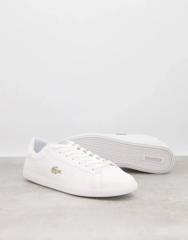 Lacoste Graduate Sneakers White with Gold Croc