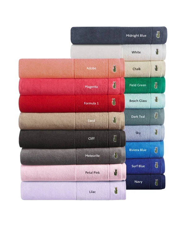 Lacoste Legend Supima 100pct Cotton Bath Towel - Meteorite