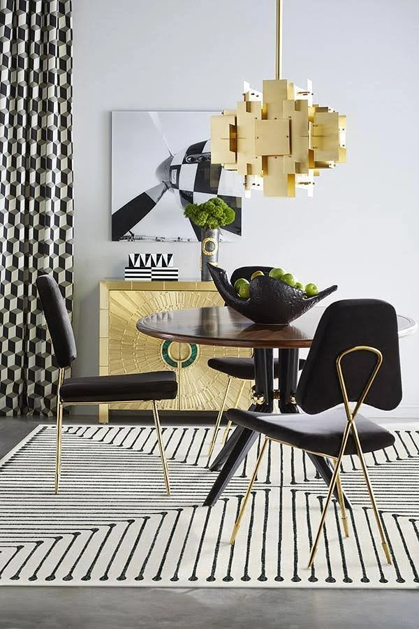 5&x7& - Machine Washable Area Rug, Kid & Pet Friendly, Indoor Rug, Jonathan Adler Inkdrop Black & Ivory Rug, Ruggabl