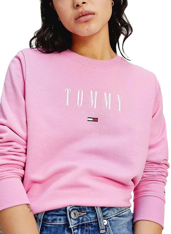 Tommy Hilfiger Regular Fit Fleece Crewneck Sweatshirt - Pink