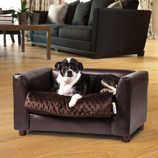 Keet Fluffly Deluxe Dog Bed Sofa - Charcoal, Small