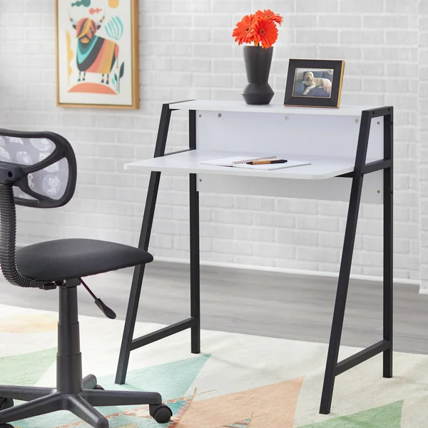 TMS Focus Kids Metal Frame Desk and Chair Set - Multiple Colors, Black
