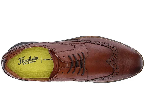 Florsheim Fuel Wingtip Oxford 8.5 Men's Cognac