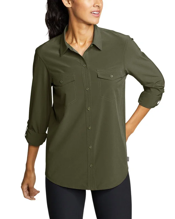 Eddie Bauer Women's Departure 2.0 Long-Sleeve Shirt - Green - XS