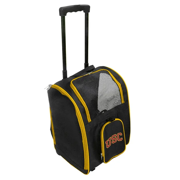 NCAA Southern Cal Trojans Premium Pet Carrier with Wheels