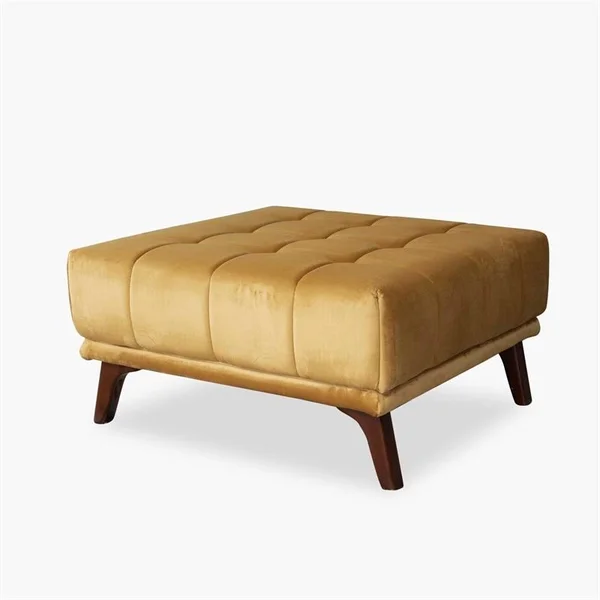 Pemberly Row Mid Century Modern Allen Yellow Ottoman - PR-4753-2014073