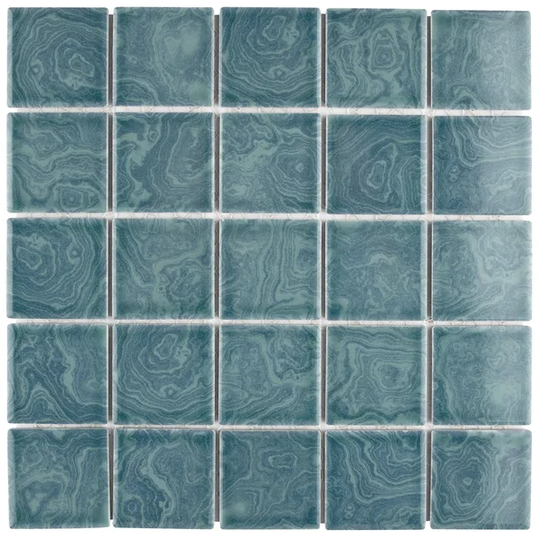 SomerTile Wtcrspgr Utopia Porcelain Mosaic Floor and Wall Tile 12 inch x 12 inch Palm Green