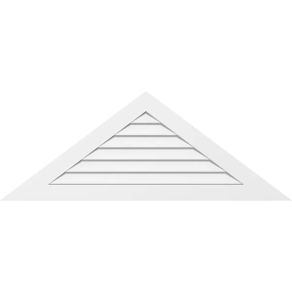 Ekena Millwork GVPTR76X3801SN 76x22W x 38x22H Triangle Surface Mount PVC Gable Vent 12/12 Pitch: Non-Functional - w/ 3-1/2x22W x