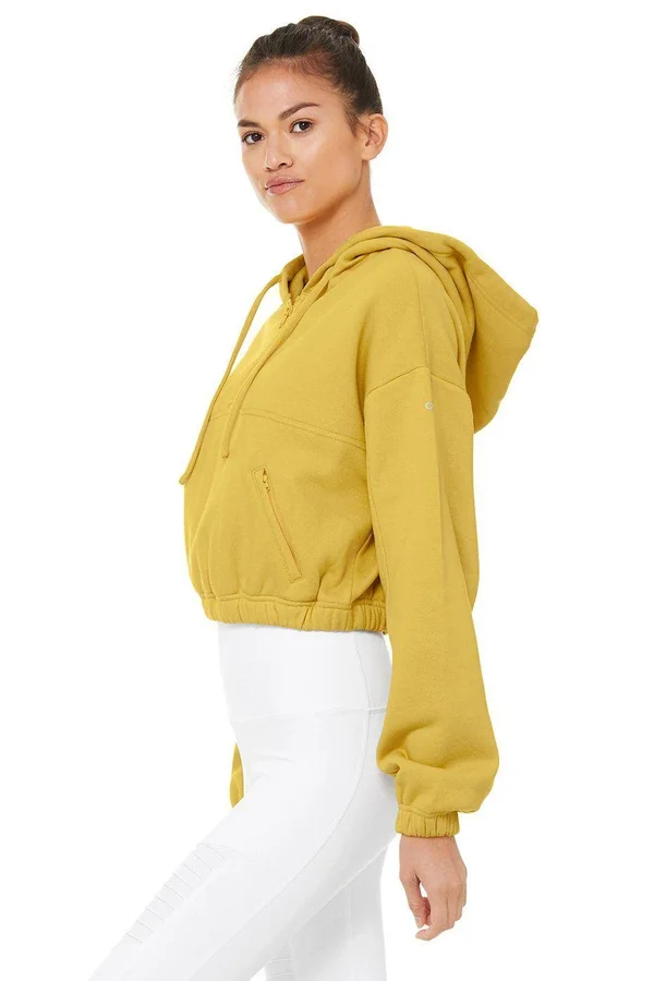 Alo Yoga Stadium Quarter Zip Hoodie Sulphur