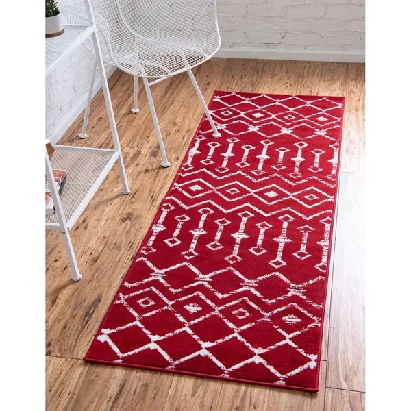 Unique Loom Moroccan Trellis Red 9 ft. 10 in. x 13 ft. Area Rug