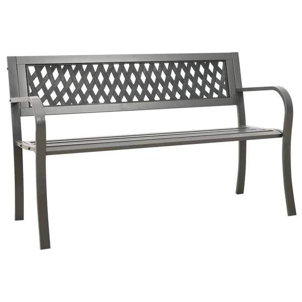 vidaXL Garden Bench 49.2x22 Steel Gray