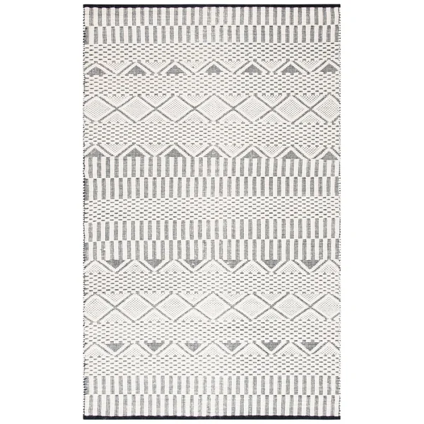 Safavieh Natura Rug Collection NAT853A - Ivory, Black - 9& x 12&