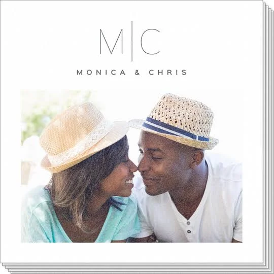 Personalized Duo Initials Photo Napkins