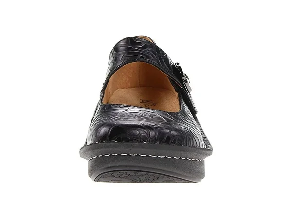 Alegria Women's Paloma Mary Jane Black Embossed Rose 37