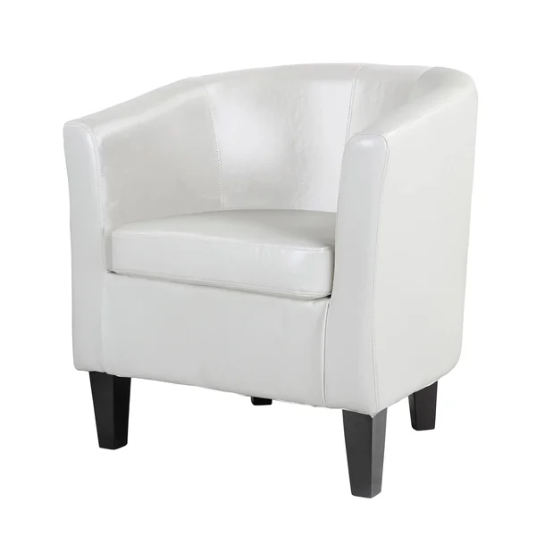CorLiving Antonio Bonded Leather Tub Chair, Dark Brown