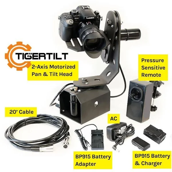 TigerTilt Motorized 360? Pan, Tilt Gimbal Head for Tripods, Cranes & Jibs - Battery