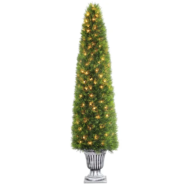 National Tree Pre-Lit Upright Juniper Tree - 72x22 - Green