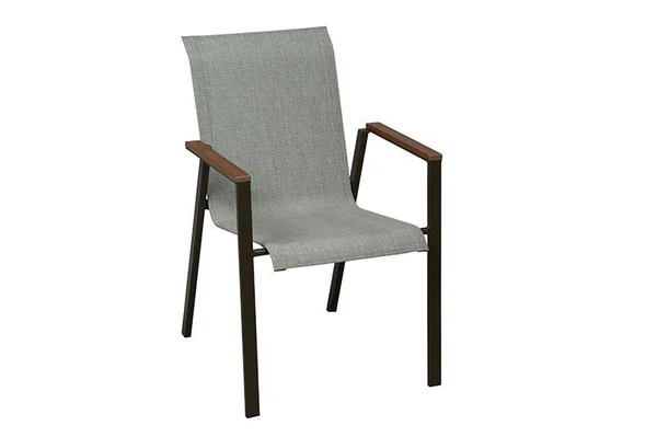 Living Accents 8048415 Luna Steel Frame Sling Chair - Galvanized Black