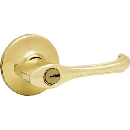 Kwikset 405DNL 3 CP Dorian Keyed Entry Leverset Polished Brass