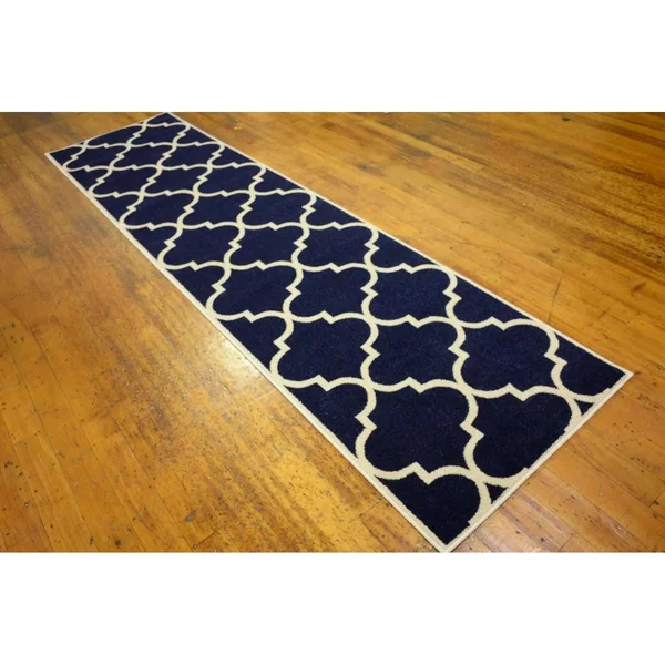 Unique Loom Austin Trellis Area Rug (8& x 8& Round - Navy Blue)